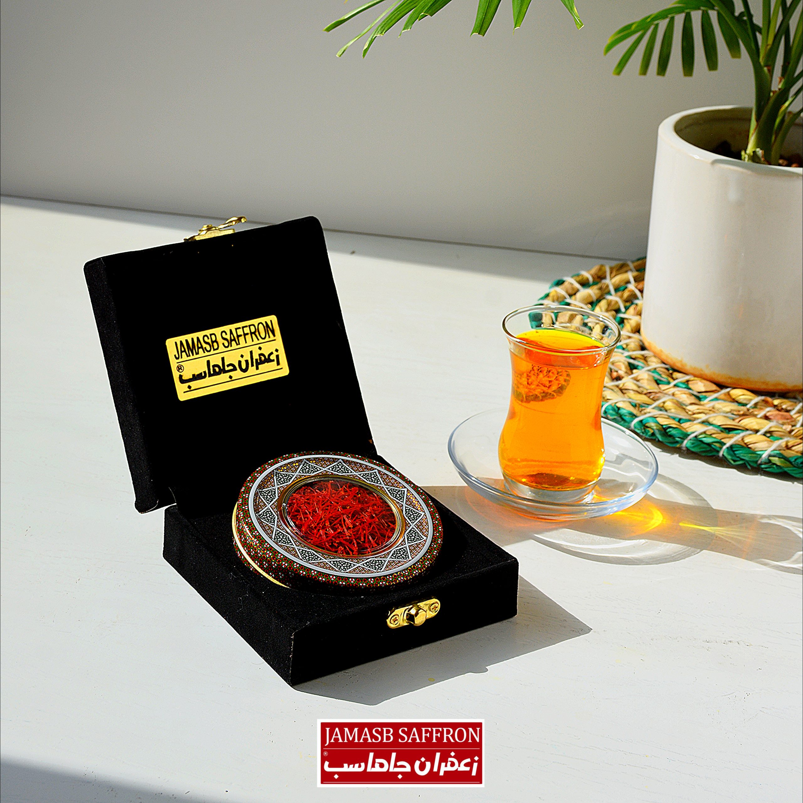 پک هدیه زعفران خاتم کاری زرین (جعبه چوبی لوکس) - Image 4